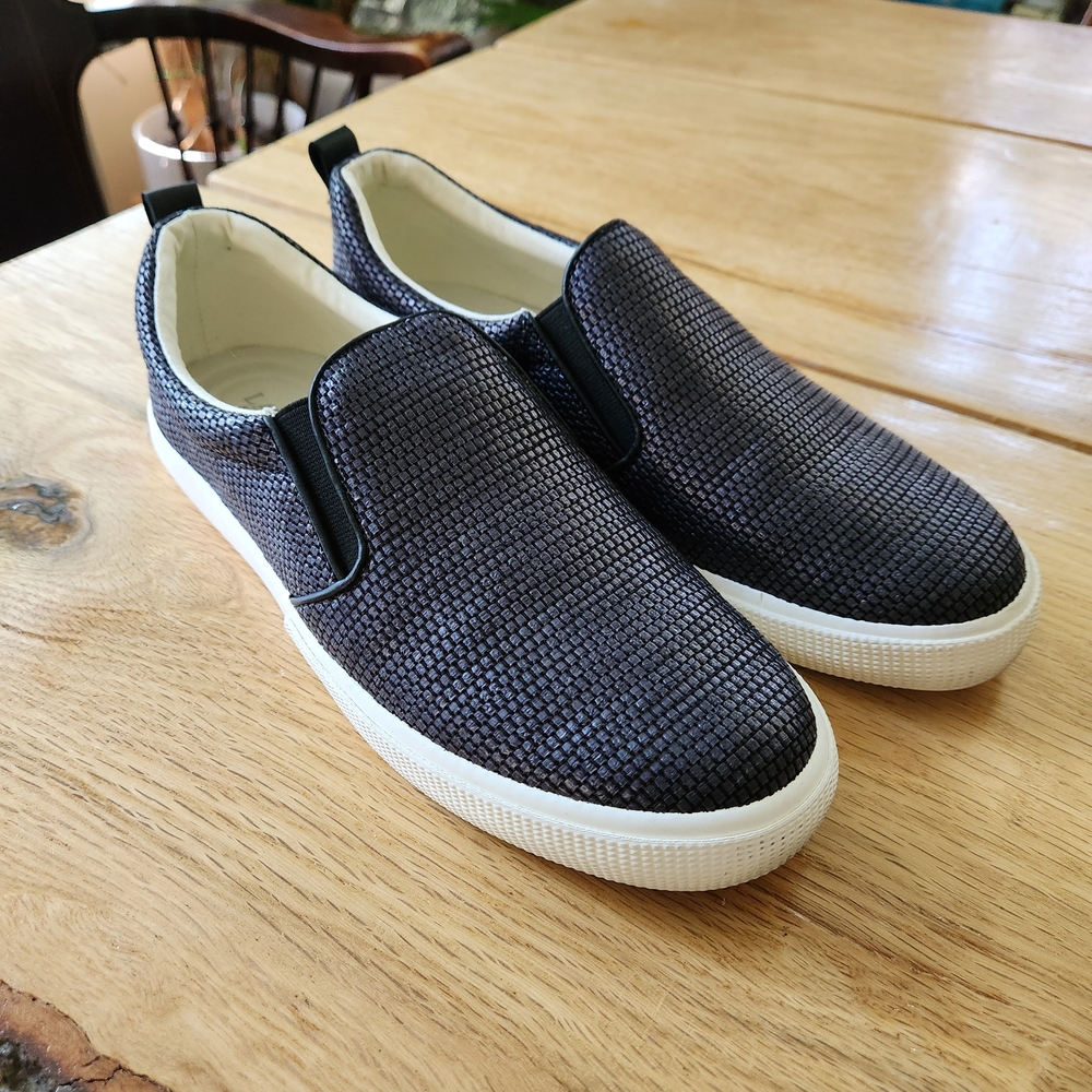 Lauren Ralph Lauren Haddley Slip-On Loafer Black Metallic Leather Womens‎ Size 9
